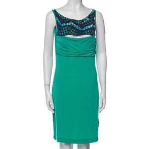 Cavalli Cut-out Dress In Kelly Green & Navy-NWOT